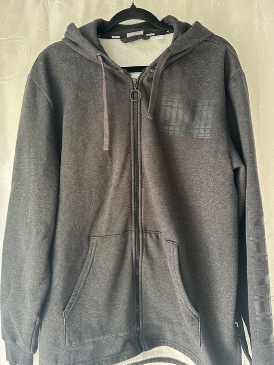 Puma Other - Puma Gray Logo Hoodie with White Branding